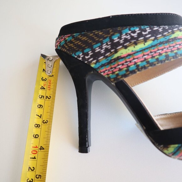 Multicolor Pointed Toe High Heel Mules By Qupid Size 7 - Picture 7 of 7